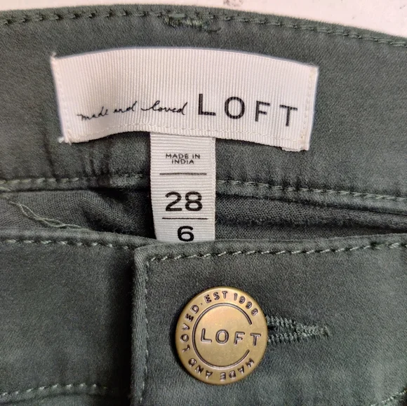 Loft Dark Green Legging Pants Size 28 - Picture 3 of 4